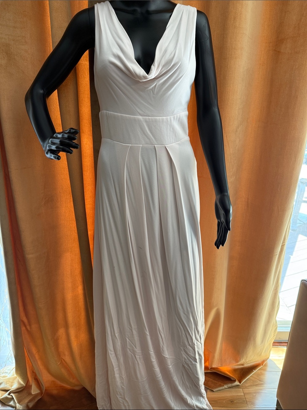 Calvin Klein Ivory Cowl Neck Maxi Dress